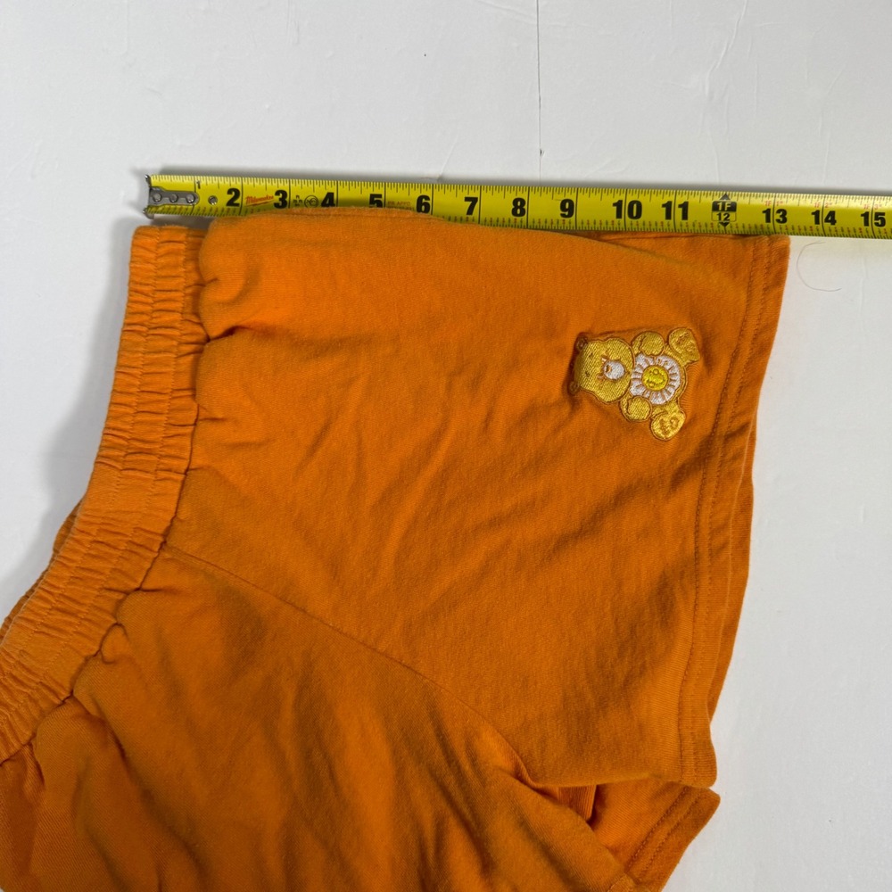Care Bears Funshine Bear Lounge Shorts Womens XS Orange Embroidered Jersey - Picture 7 of 9